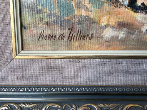 1 WEEK SALE !!! PIERRE DE VILLIERS (1921 - 2004) EXQUISITE FRAMED OIL ON BOARD - DONKEY CART