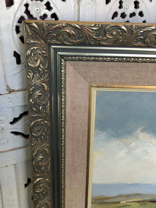 1 WEEK SALE !!! PIERRE DE VILLIERS (1921 - 2004) EXQUISITE FRAMED OIL ON BOARD - DONKEY CART