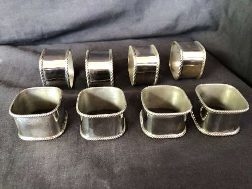 GORGEOUS SET OF 8 SILVER PLATED SERVIETTE RINGS