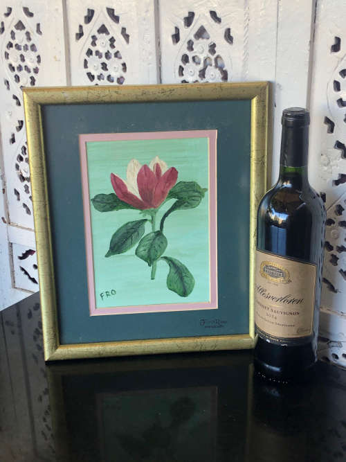 GORGEOUS FRAMED BOTANICAL OIL ON BOARD PAINTING SIGNED FRO