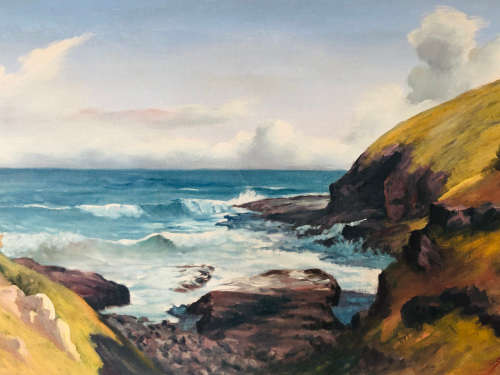 INVESTMENT ART !! GAWIE CRONJE (1930 - 2007) STUNNING LARGE FRAMED OIL ON CANVAS - SEASCAPE