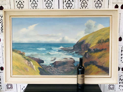 INVESTMENT ART !! GAWIE CRONJE (1930 - 2007) STUNNING LARGE FRAMED OIL ON CANVAS - SEASCAPE