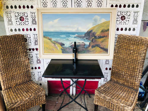 INVESTMENT ART !! GAWIE CRONJE (1930 - 2007) STUNNING LARGE FRAMED OIL ON CANVAS - SEASCAPE