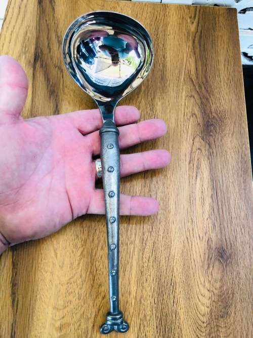 CARROL BOYES FUNCTIONAL ART !!! ARIES PATTERN SOUP LADLE - EARLY HEAVY PIECE