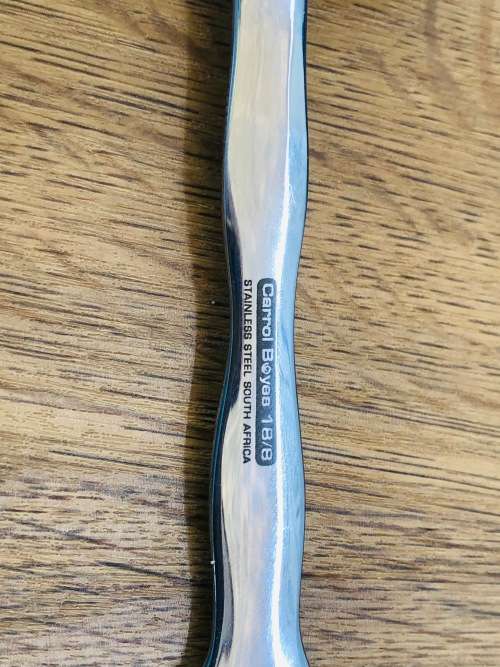 CARROL BOYES FUNCTIONAL ART !!! HANGING WAVE PATTERN SAUCE SPOON - 18/8 STAINLESS STEEL