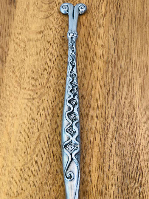 CARROL BOYES FUNCTIONAL ART !!! ABSTRACT FISH PATTERN SALAD SPOON - EARLY HEAVY PIECE