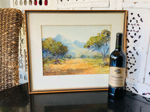WOW !!! IRENE DYER (SA 1890 - 1954) STUNNING FRAMED WATERCOLOUR LANDSCAPE PAINTING