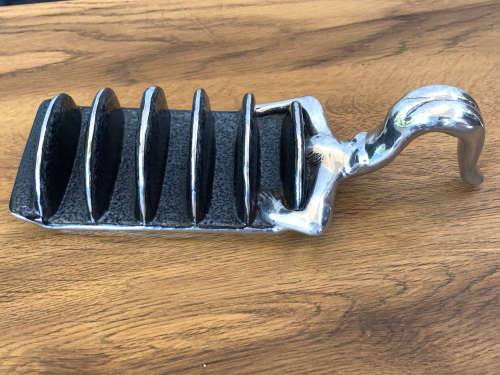 CARROL BOYES FUNCTIONAL ART !!! WOMAN DIVER PATTERN TOAST RACK - EXCELLENT CONDITION