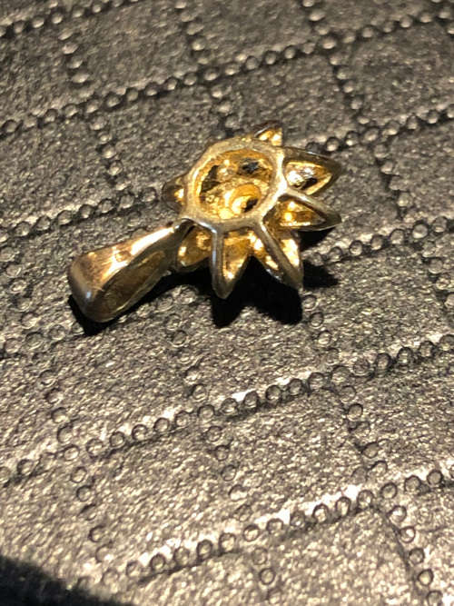 WOW !!! GORGEOUS ANTIQUE 10ct YELLOW GOLD AND DIAMOND PENDANT - 0.86g