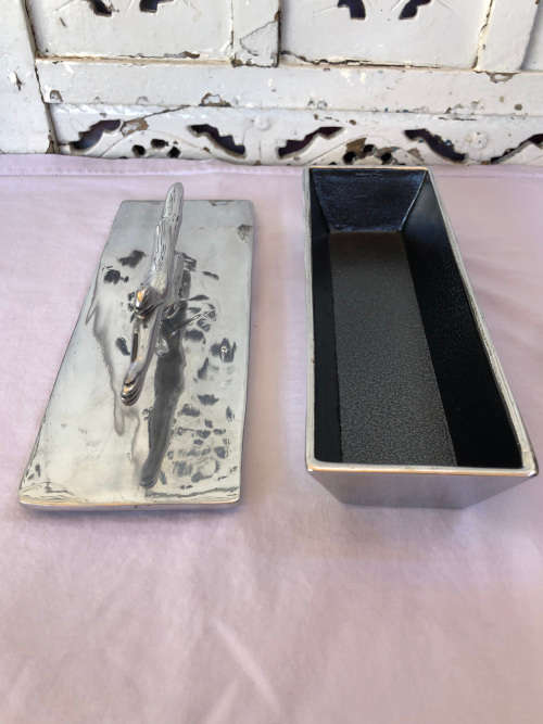 CARROL BOYES (1954 - 2019) FUNCTIONAL ART - ORIGINAL ACROBAT PATTERN PENCIL BOX - LIKE NEW