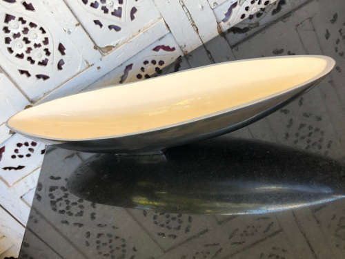 STUNNING PIECE !!! DESIGNER ALUMINIUM STATEMENT CENTRE PIECE BANANA BOWL (CARROL BOYES STYLE)