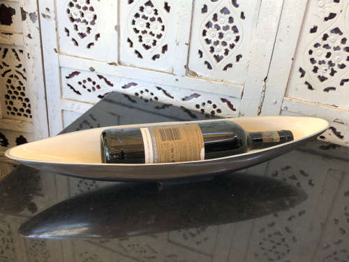 STUNNING PIECE !!! DESIGNER ALUMINIUM STATEMENT CENTRE PIECE BANANA BOWL (CARROL BOYES STYLE)
