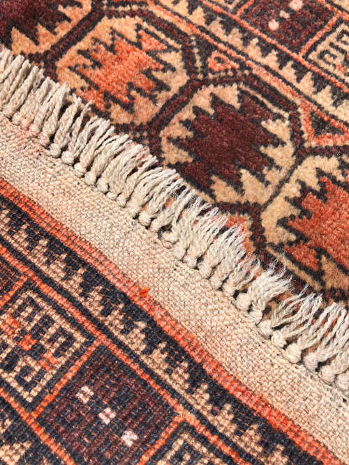 WOW !!! STUNNING HAND KNOTTED PURE WOOL PERSIAN TURKOMAN PRAYER RUG - 1440 X 920mm