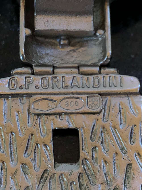 ORLANDO ORLANDINI - 1960`S CHUNKY ITALIAN 800 SILVER UN0 A ERRA DESIGNER BRACELET - 93.86g