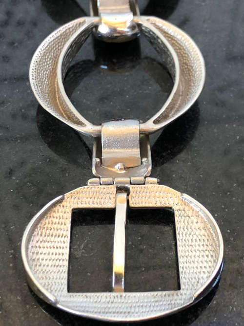 ORLANDO ORLANDINI - 1960`S CHUNKY ITALIAN 800 SILVER UN0 A ERRA DESIGNER BRACELET - 93.86g