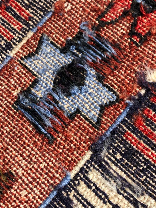 WOW !!! STUNNING HAND KNOTTED PURE WOOL FLAT WEAVE TRIBAL SOUMAK PERSIAN CARPET - 1600 X 1270mm