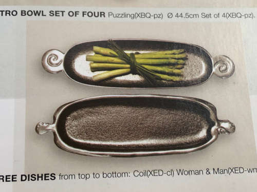 CARROL BOYES (1954 - 2019) - ORIGINAL WOMAN / MAN PATTERN ENTREE DISH - FUNCTIONAL ART