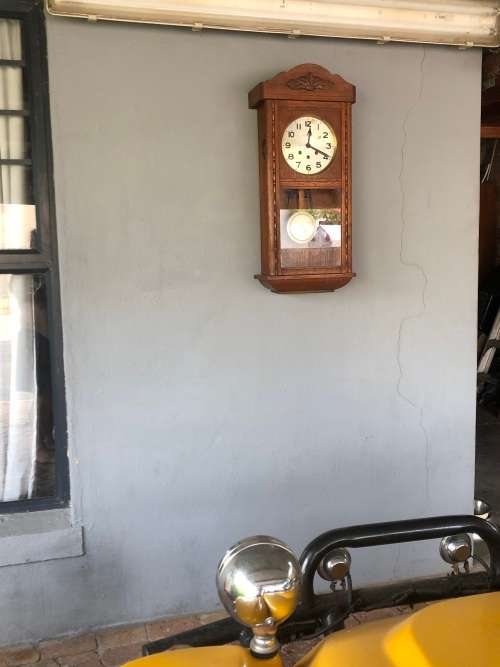 Wow !!! stunning old Mahogany wood cased wall clock with key