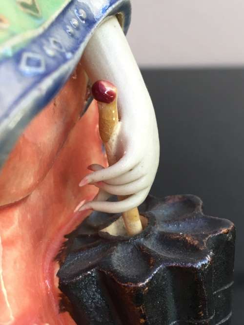 A Signed Chinese Shiwan female figurine hand sculpted and decorated. 30.5 cm tall