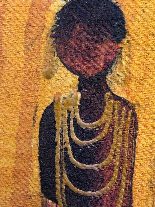 Wow !!! Ndabuko Ntuli (SA KZN 1975 - )- Classic signed box framed acrylic on stretched canvas