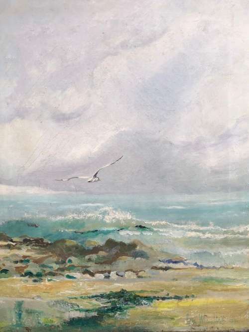 Peter Mumford (British 20th century), box framed seascape painting, signed and dated, oil on canvas