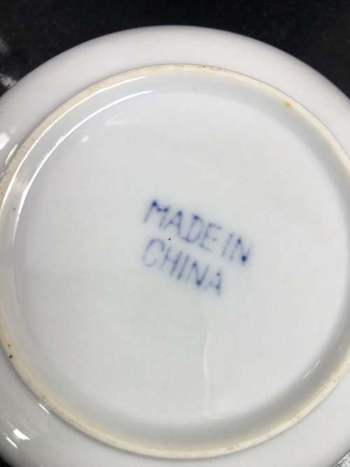 Lovely Lot Blue and White Made In China Marked Tableware Hand Painted Underglaze Fish (Koi)