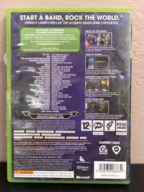 XBOX 360 - Rock Band 2 - disk and manual