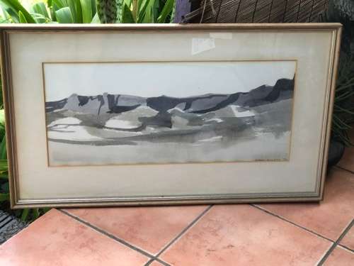 FIONA EWAN ROWETT (1948 - SA)  Stunning early water colour painting of the Drakensberg dated 1976