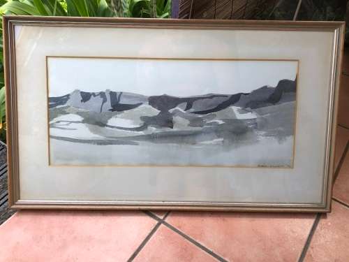 FIONA EWAN ROWETT (1948 - SA)  Stunning early water colour painting of the Drakensberg dated 1976