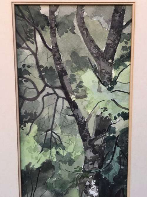 FIONA EWAN ROWETT (1948 - SA) STUNNING EARLY BLUEGUM LANDSCAPE WATERCOLOUR PAINTING - 1980