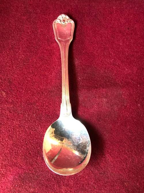 WOW !!! CHRISTOFLE DUPLEIX PATTERN DESERT SPOON - CLEARLY MARKED - PROBABLY SILVERPLATE