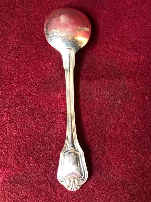 WOW !!! CHRISTOFLE DUPLEIX PATTERN DESERT SPOON - CLEARLY MARKED - PROBABLY SILVERPLATE
