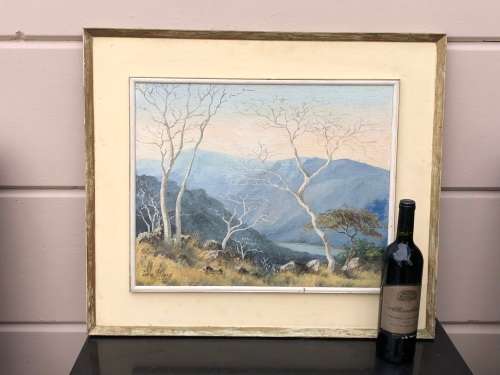 JOAN EVANS (1905 - 1986) FRAME OIL ON CANVAS LANDSCAPE PAINTING