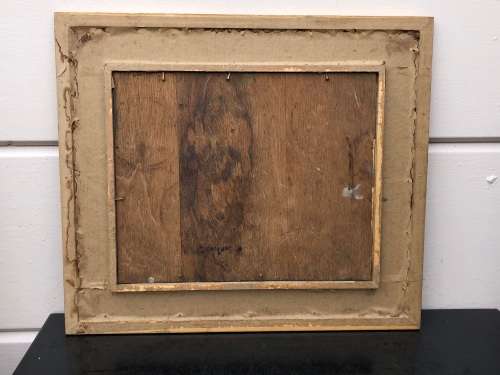 STUNNING VINTAGE OIL ON BOARD CITYSCAPE PAINTING , IN A VINTAGE FRAME