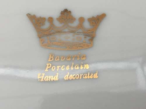 Antique Bavaria Porcelain `Grape and Melon Eaters` By Murillo 1650 Inscribed Sweat Dish Oval.