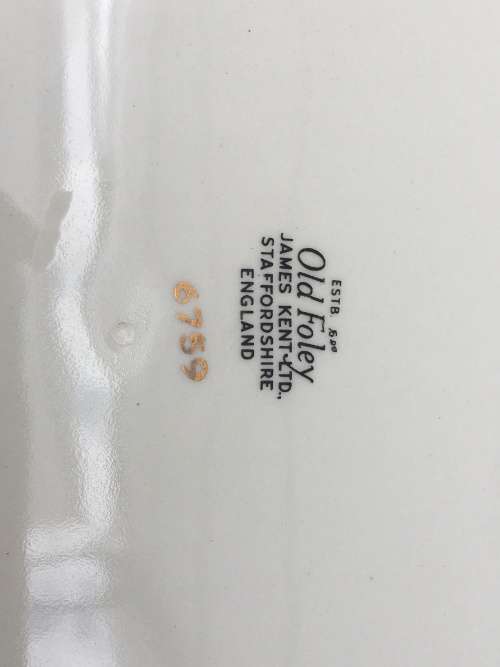 c1955 Old Foley James Kent LTD Staffordshire England 6759 Cake Serving Plate