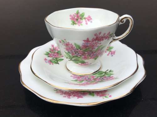c1948-1963 Staffordshire Foley Elijah Brain Porcelain Tea Trio no 2