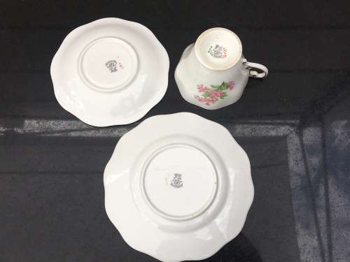 c1948-1963 Staffordshire Foley Elijah Brain Porcelain Tea Trio no 2