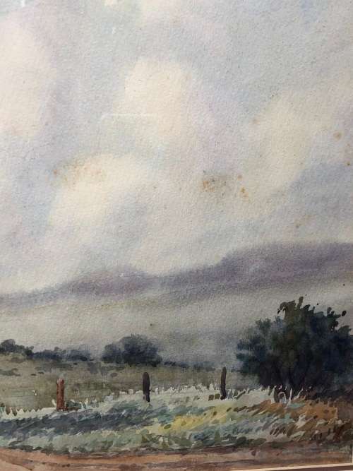 NOEL BRUTON ORIGINAL FRAMED WATERCOLOUR LANDSCAPE PAINTING - DATED 1977 !!!