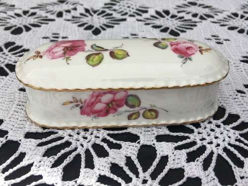 Royal Crown Derby England Hand Painted Porcelain Lidded Dish - c1903 - Mint Condition