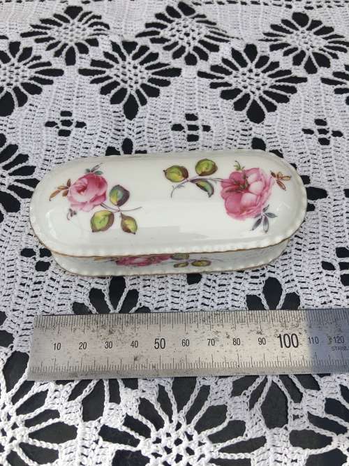 Royal Crown Derby England Hand Painted Porcelain Lidded Dish - c1903 - Mint Condition