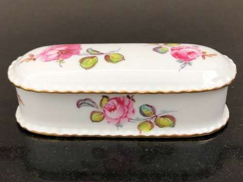 Royal Crown Derby England Hand Painted Porcelain Lidded Dish - c1903 - Mint Condition
