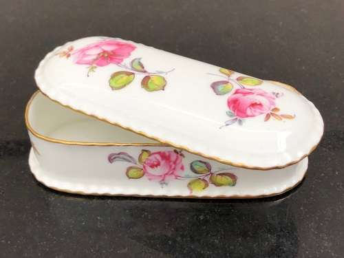 Royal Crown Derby England Hand Painted Porcelain Lidded Dish - c1903 - Mint Condition