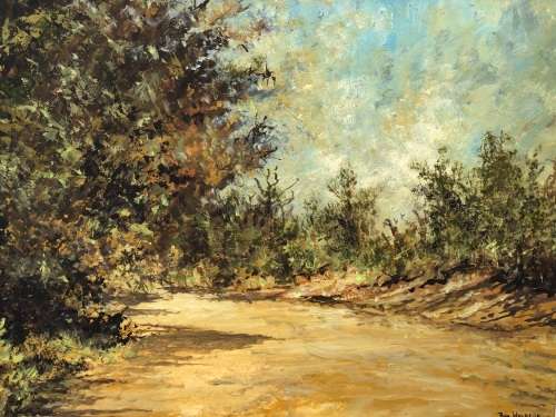 INVESTMENT ART !! RON WALDECK (1946-) FAMOUS RHODESIAN ARTIST STUNNING FRAMED OIL ON BOARD LANDSCAPE