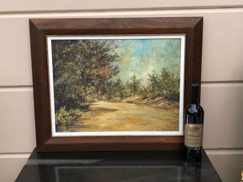 INVESTMENT ART !! RON WALDECK (1946-) FAMOUS RHODESIAN ARTIST STUNNING FRAMED OIL ON BOARD LANDSCAPE