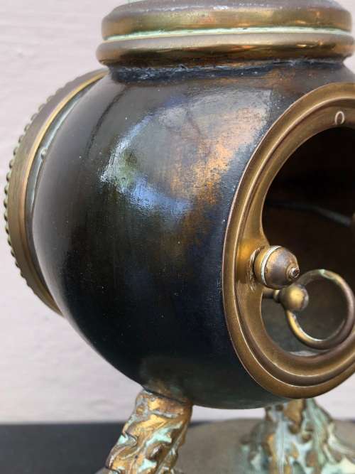 A FIRE GILDED BRONZE ON MARBLE BASE SWISS MADE FRENCH MANTLE CLOCK - WORKING 100%