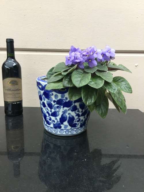 Chinese Pierced Blue and White Genuine Ming Marked Hand Made and Painted Plant Holder