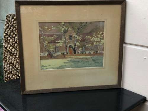 ENID VERA ABLETT (SA 20th ) GORGEOUS FRAMED WATERCOLOUR OF STELLENBOSCH
