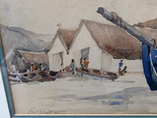 PAT SKILLETER (SA 1922 - 1988) - FRAMED ORIGINAL WATERCOLOR PAINTING