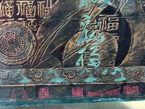 INVESTMENT ART - C.T. WONG (1944 - ) FAMOUS HONG KONG - LARGE FRAMED OIL ON CANVAS PAINTING